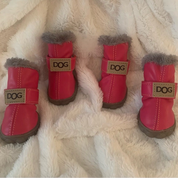 PAW ROLL Other - NEW Dog Boots by PAW ROLL•Pink•Lined With Soft Faux Fur•Velcro Closure